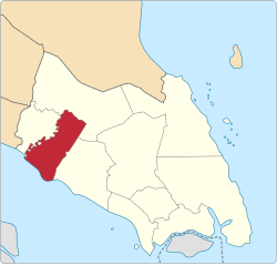 Muar highlighted in Johor, Malaysia
